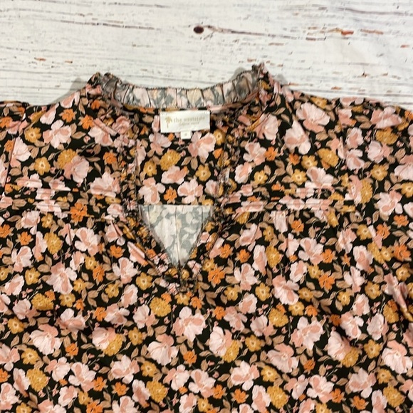 The Westside Floral Autumn Ruffle Trim Peasant Blouse - Picture 7 of 8